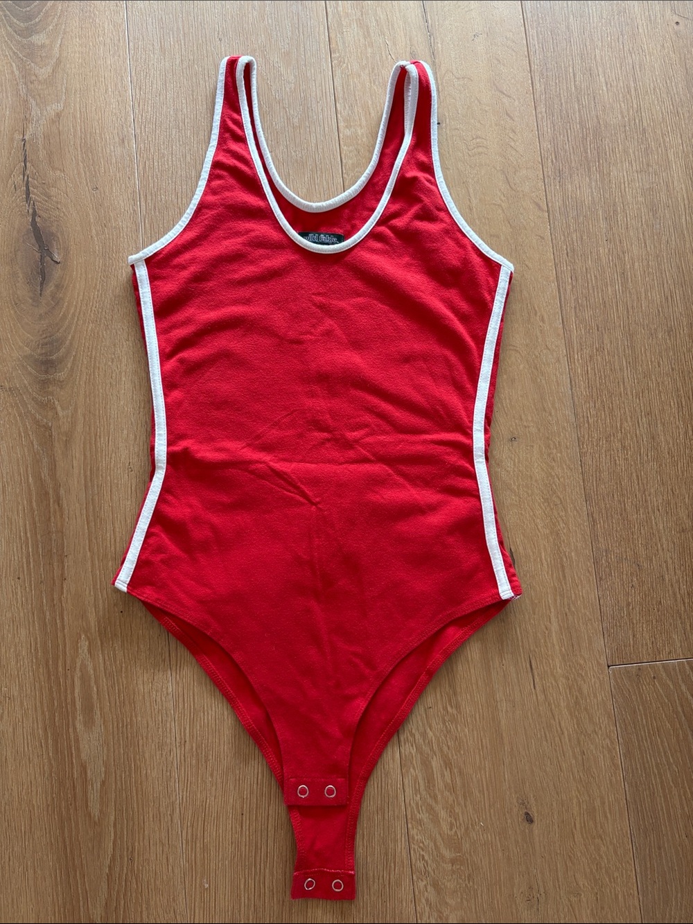 🦄 Wild Fable Red Bodysuit with White Trim